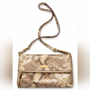 ✨ Kate Spade New York Metallic Snake Embossed Crossbody Bag Gold Shimmer